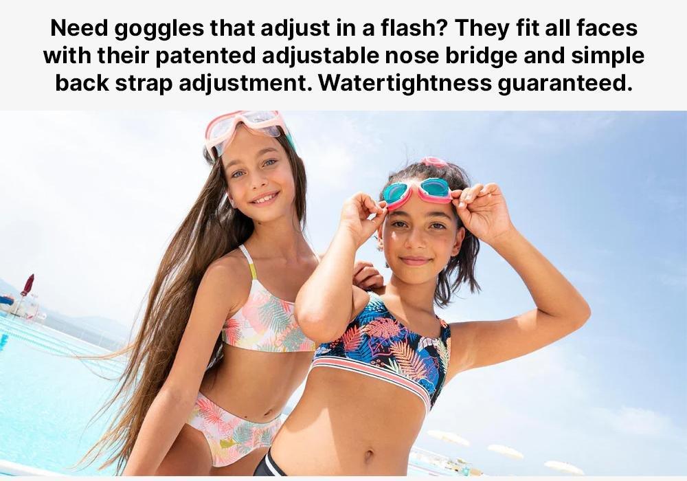 Kids Clear Lenses Swimming Goggles - Xbase 100, Pink, No Color, large image number 19