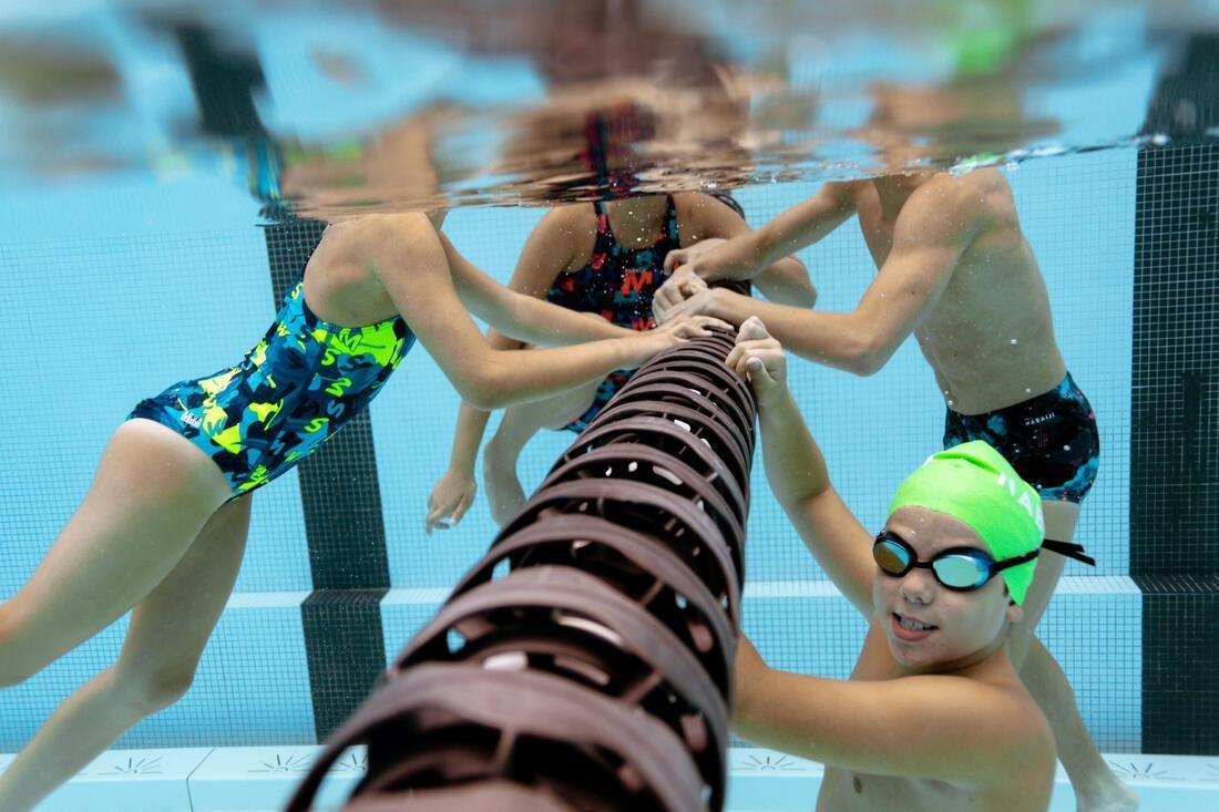 Kids Girls Kamyleon 500 Swimsuit, Blue, No Color, medium