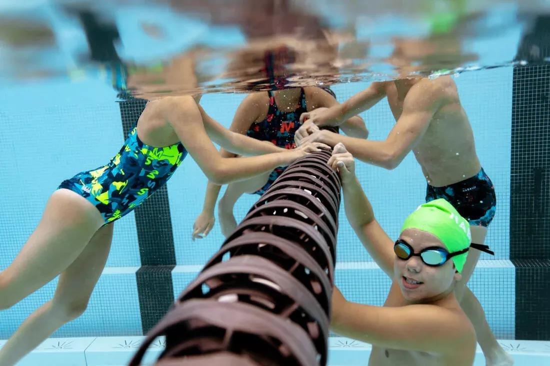 Kids Girls Kamyleon 500 Swimsuit, Blue, No Color, medium