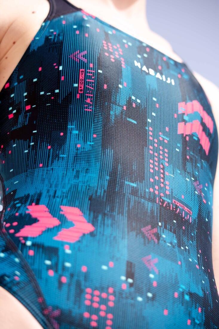 Women Kamyleon Swimsuit - 500, Turquoise, , large image number 13