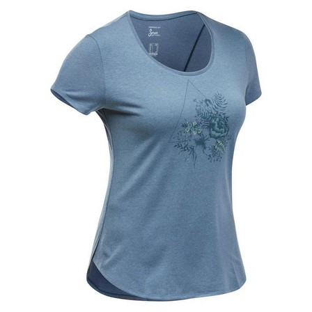 QUECHUA - Women Hiking T-Shirt - Nh500, Blue