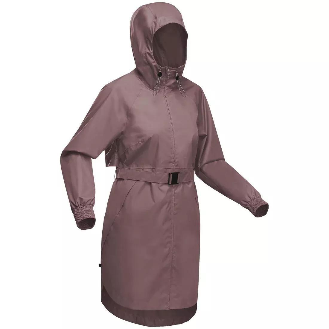 Women Waterproof Hiking Jacket - Raincut Long, Pink, No Color, large image number 0