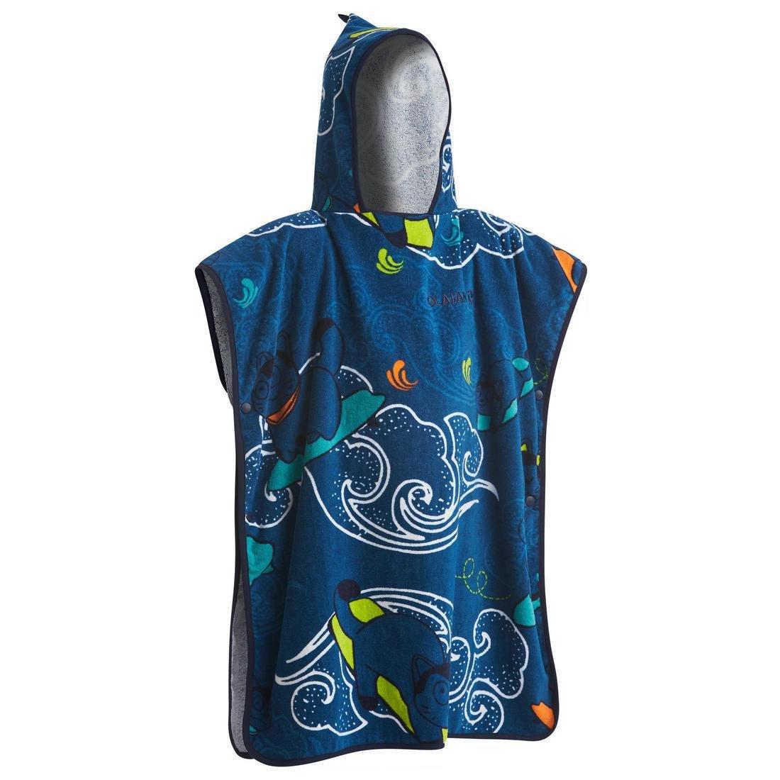 Unisex Kids Surf Poncho - 500 (110 To 135 Cm), Blue, No Color, medium