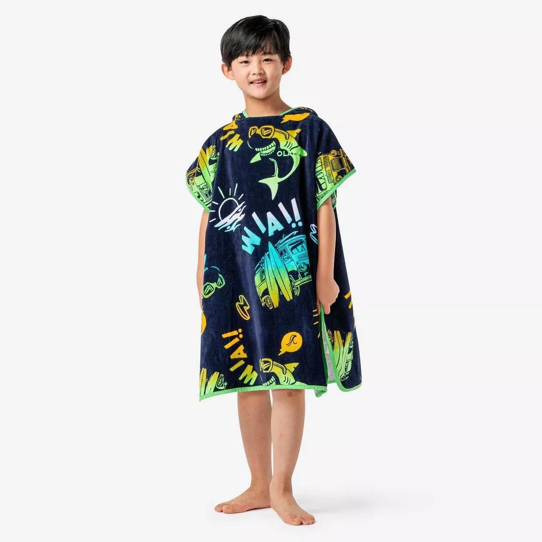 OLAIAN - Unisex Kids Surf Poncho - 500 (110 To 135 Cm), Blue