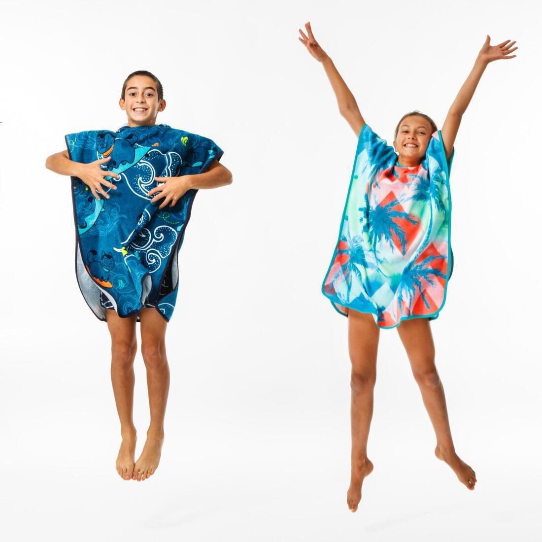 OLAIAN - Unisex Kids Surf Poncho - 500 (110 To 135 Cm), Blue