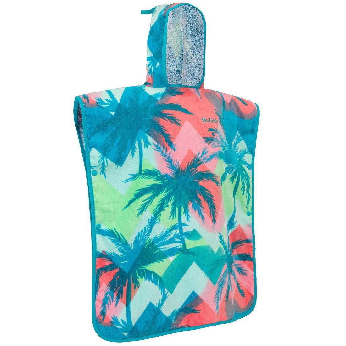 Unisex Kids Surf Poncho - 500 (110 To 135 Cm), Blue, No Color, large image number 12