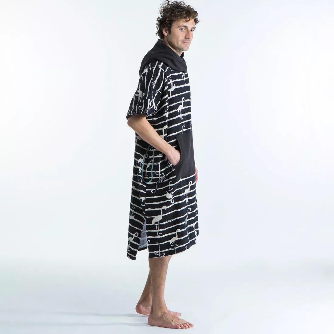 Unisex Printed Surf Poncho - 500, Black, No Color, large image number 10