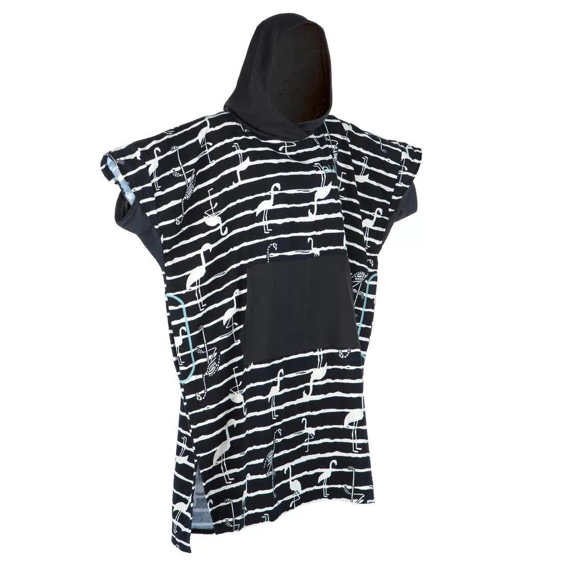 Unisex Printed Surf Poncho - 500, Black, No Color, large image number 13