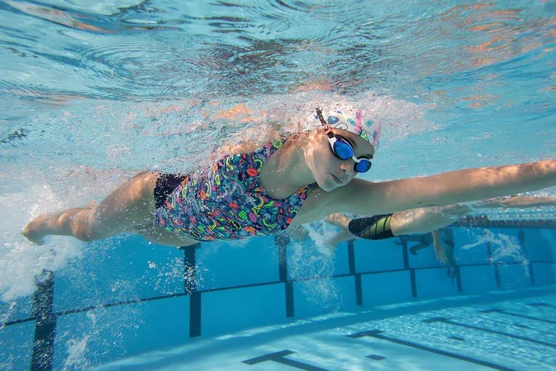 Women Swimming Goggles - Bfit Mirrored Lenses - One Size, White, No Color, large image number 7