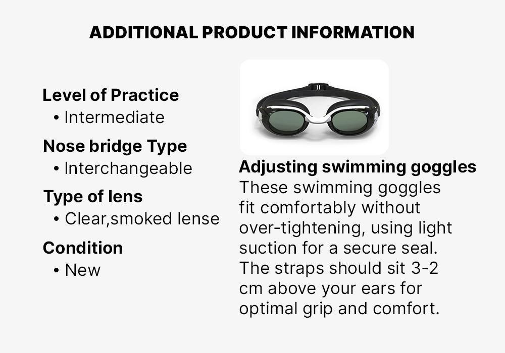 Unisex Mirrored Lenses Swimming Goggles - Bfit 500, Black, No Color, large image number 16