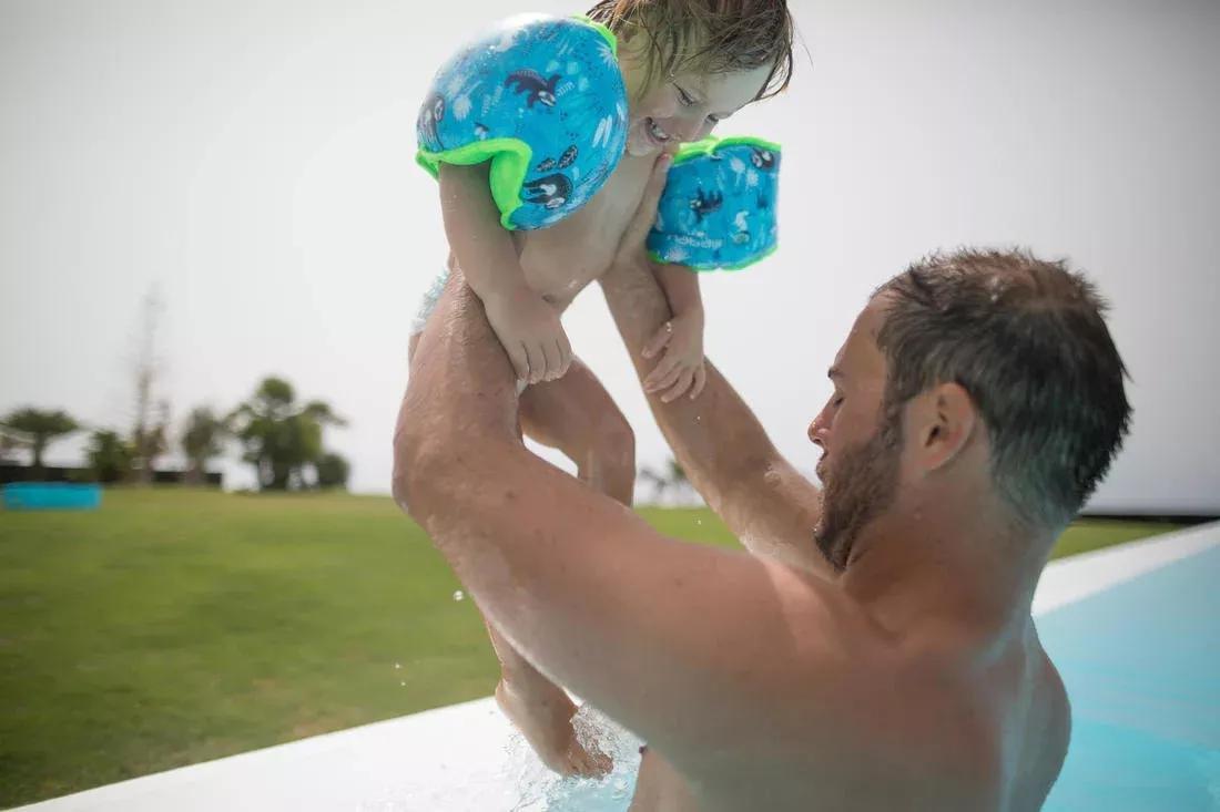 Kids unisex Swimming Armbands With Fabric Interior For 15-30 Kg, Blue, No Color, large image number 3