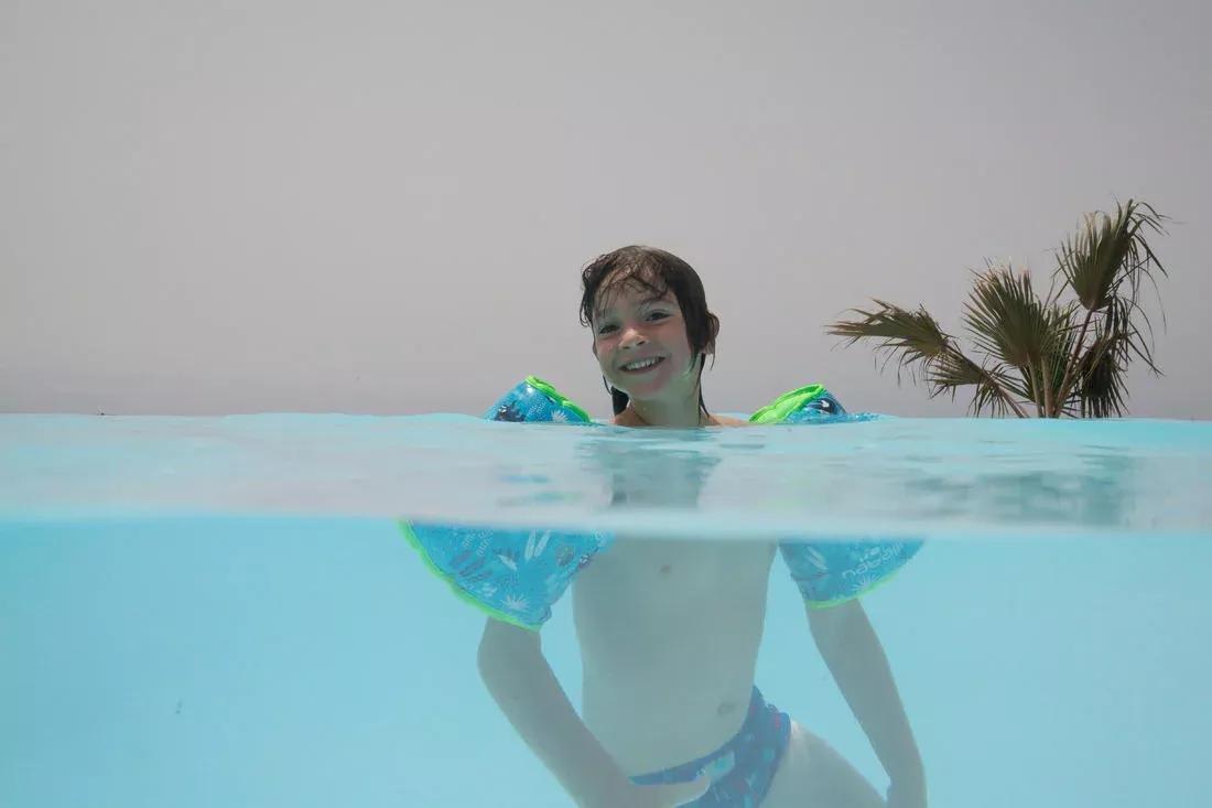 Kids unisex Swimming Armbands With Fabric Interior For 15-30 Kg, Blue, No Color, large image number 4