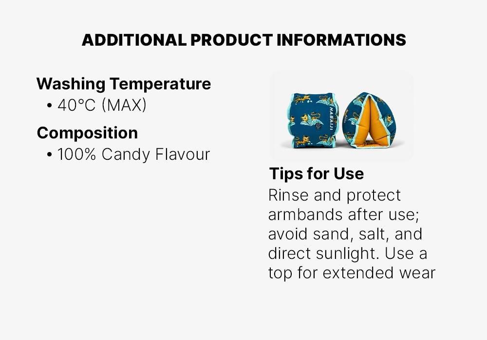 Kids unisex Swimming Armbands With Fabric Interior For 15-30 Kg, Blue, No Color, medium