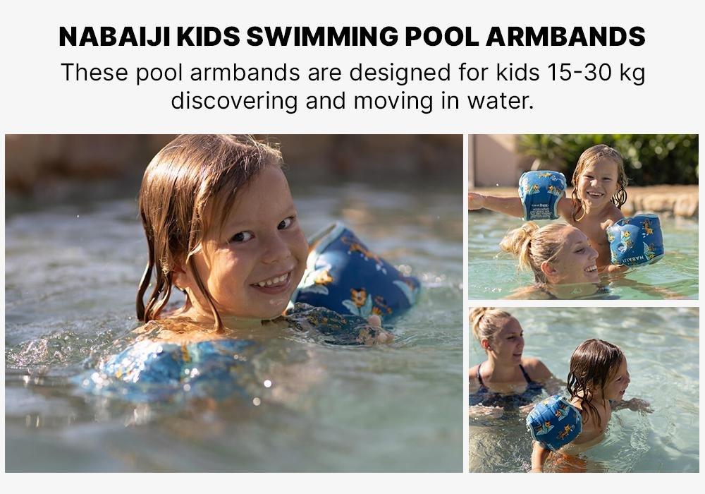 Kids unisex Swimming Armbands With Fabric Interior For 15-30 Kg, Blue, No Color, medium