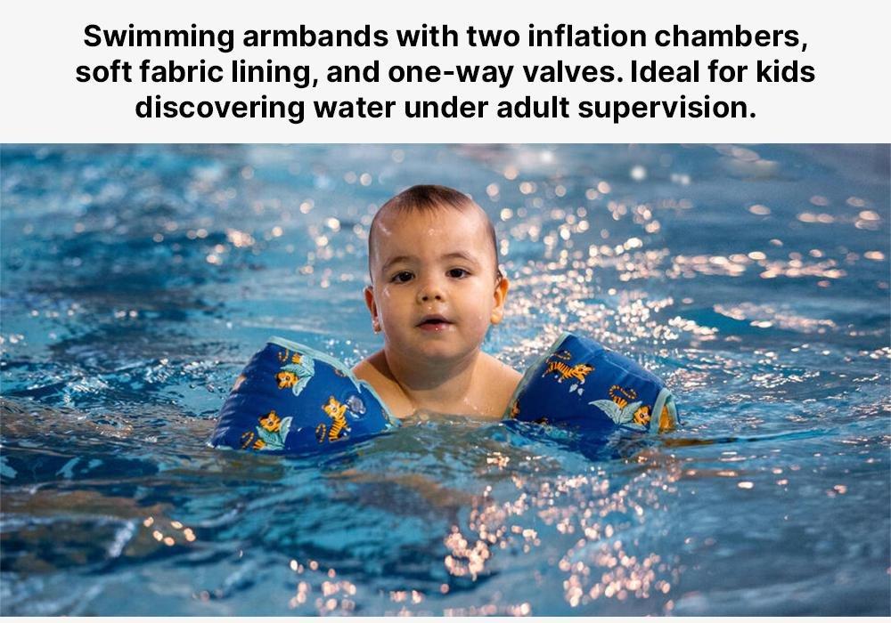 Kids unisex Swimming Armbands With Fabric Interior For 15-30 Kg, Blue, No Color, medium