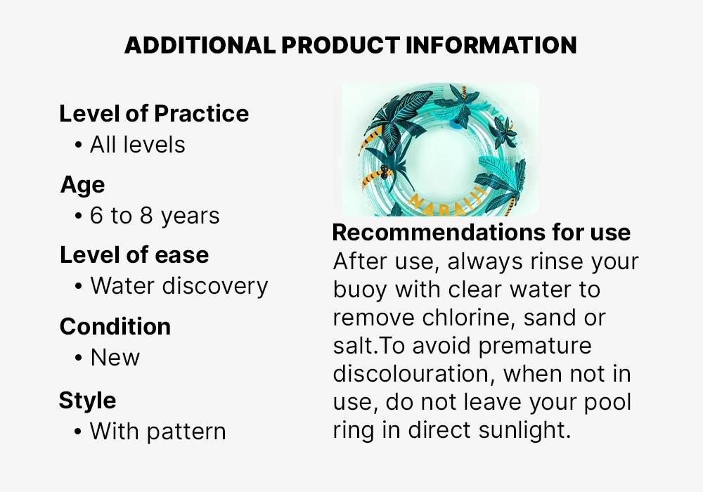 Kids Unisex Transparent Inflatable Pool Ring 65 Cm 6- 9 Years, green, No Color, medium