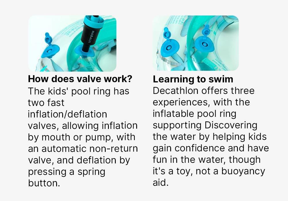 Kids Unisex Transparent Inflatable Pool Ring 65 Cm 6- 9 Years, green, No Color, medium