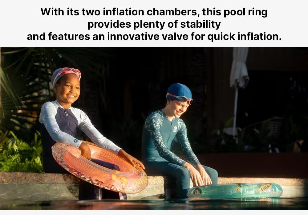 Kids Unisex Transparent Inflatable Pool Ring 65 Cm 6- 9 Years, green, No Color, medium