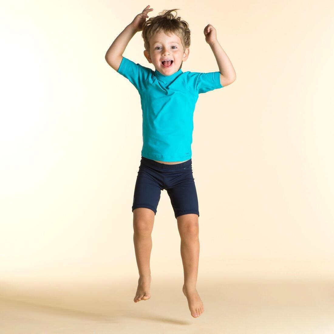 Kids Baby Uv-Protection Short Sleeve T-Shirt, Blue, , large image number 1