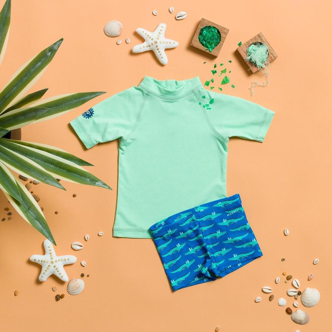 Kids Baby Uv-Protection Short Sleeve T-Shirt, Blue, , large image number 4