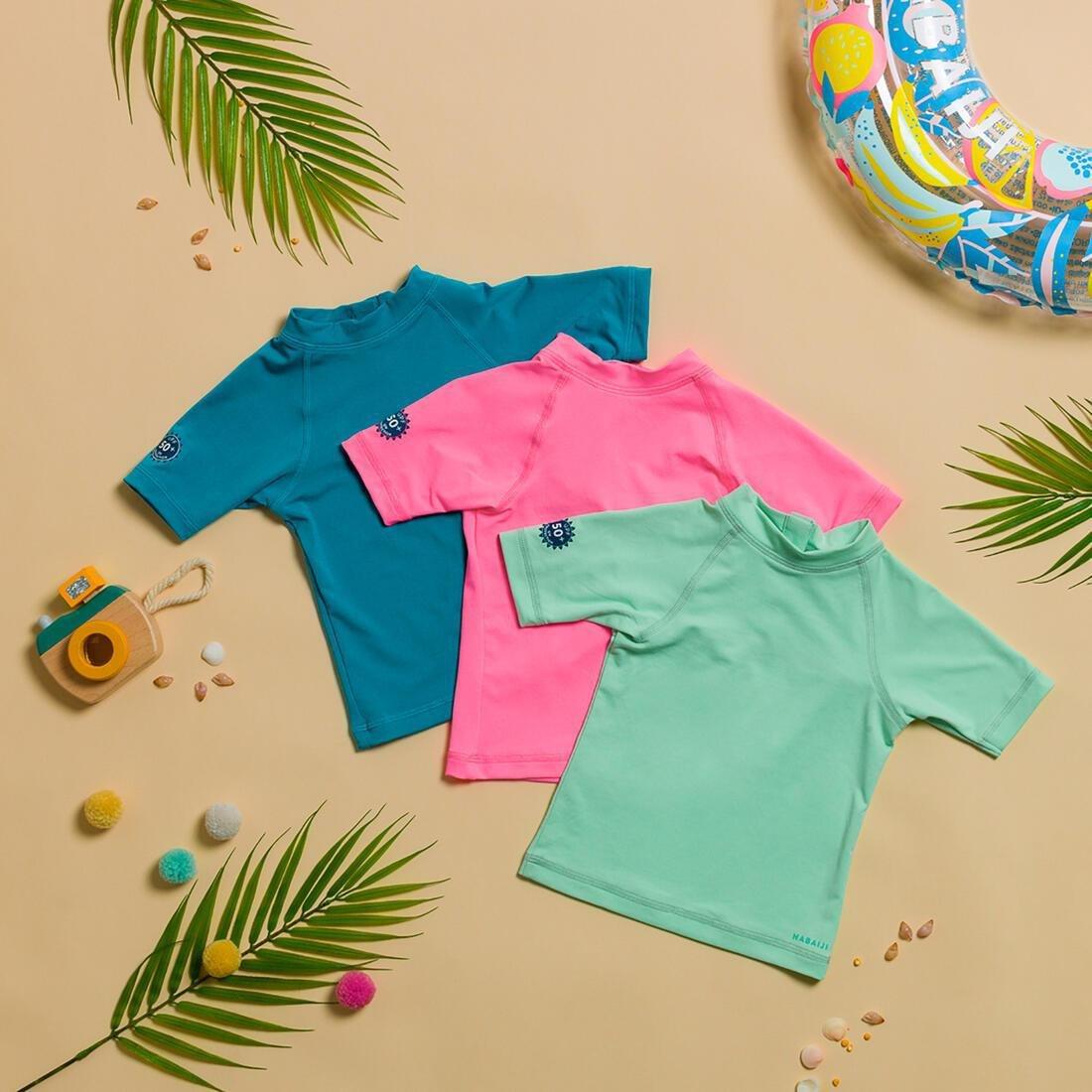 Kids Baby Uv-Protection Short Sleeve T-Shirt, Blue, , large image number 7