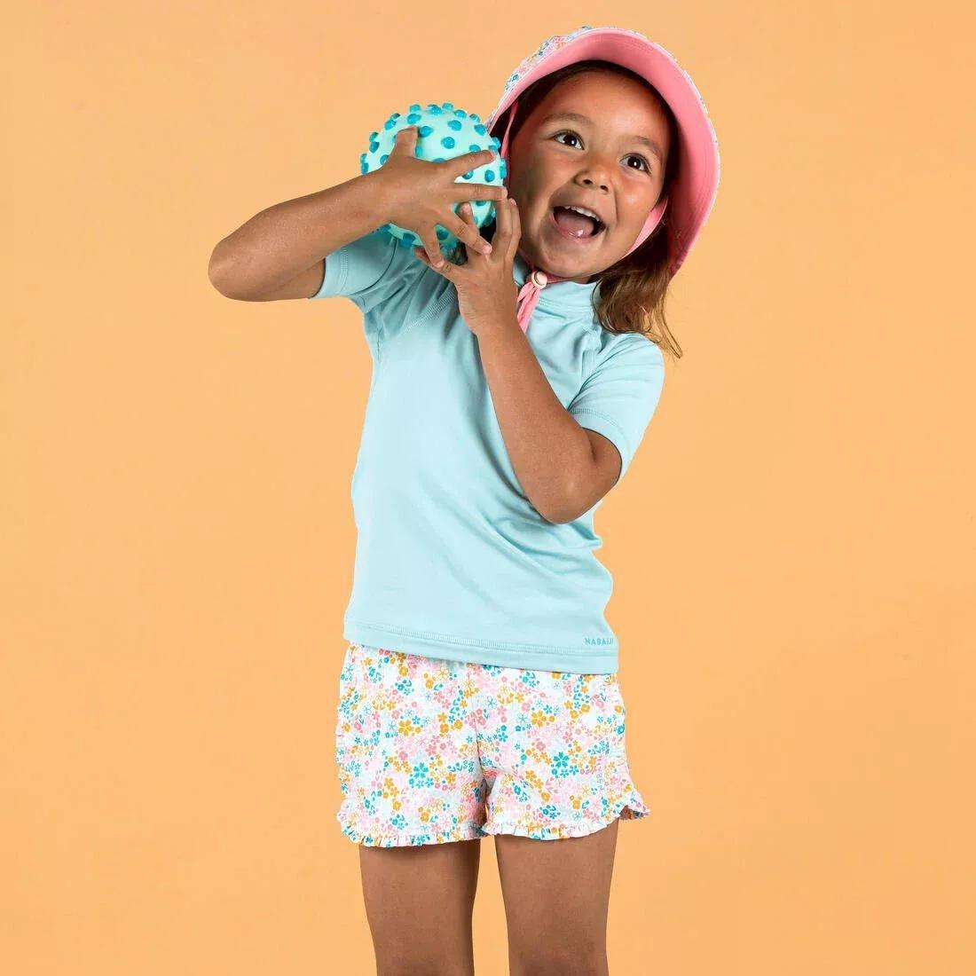 Kids Baby Uv-Protection Short Sleeve T-Shirt, Blue, No Color, large image number 8