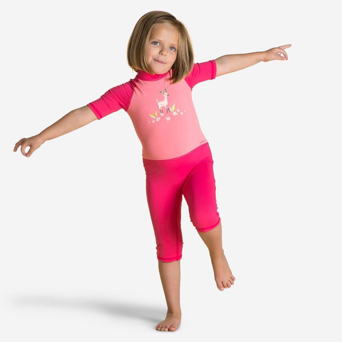 Kids Boys Swimming Short Sleeve Uv-Protection Suit, Blue, , large image number 6