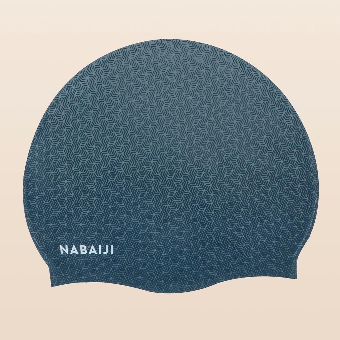 NABAIJI - Silicone Print Swim Cap - Filant Volume, Blue