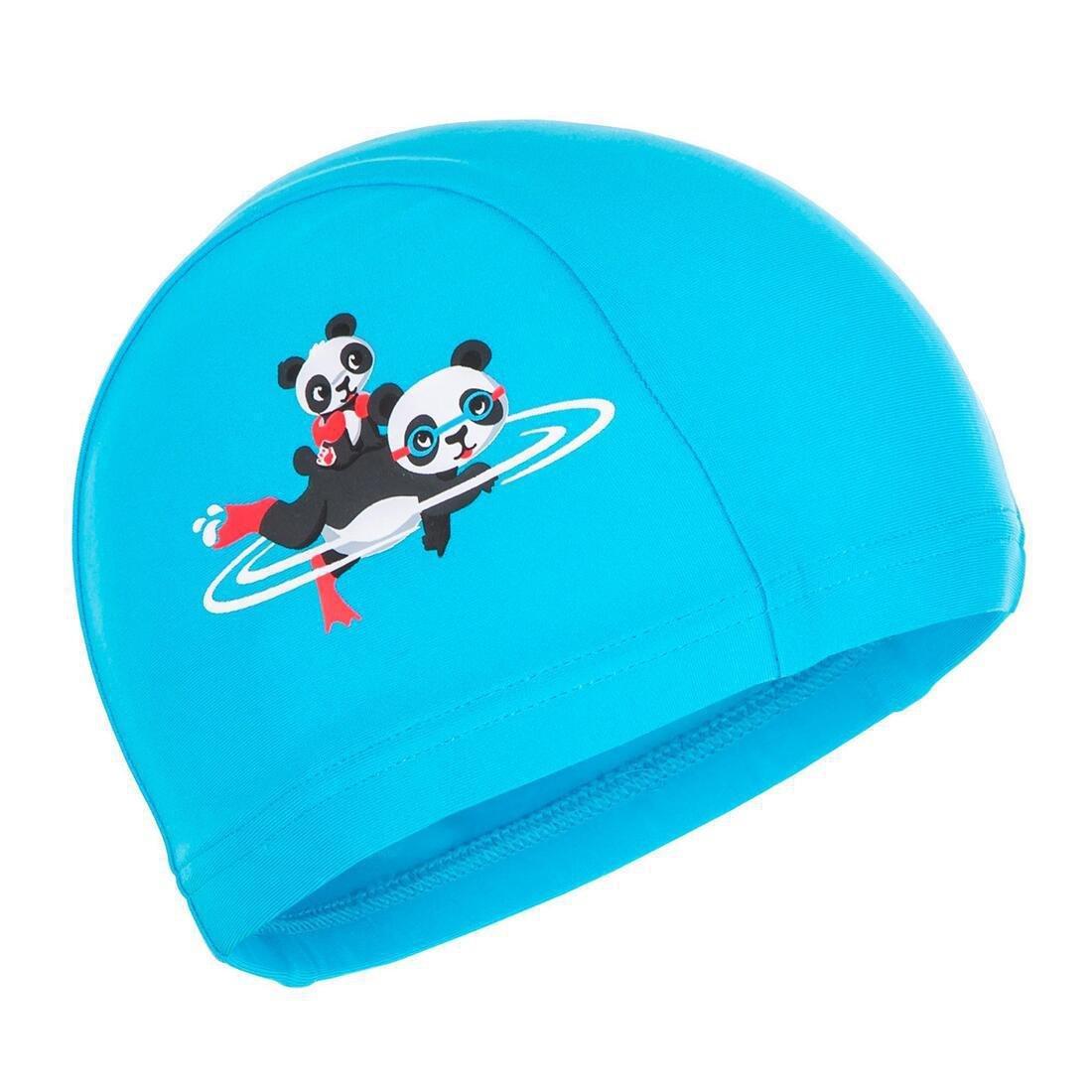 Kids Mesh Swim Cap Panda Print, Orange, No Color, large image number 2