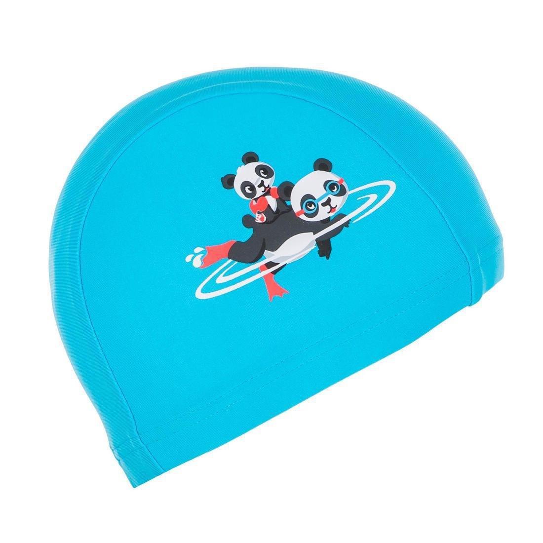 Kids Boys Mesh Swim Cap Panda Print, Blue, No Color, large image number 3