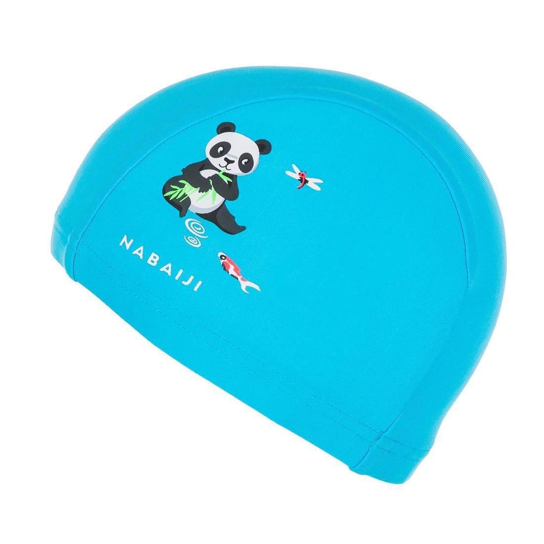 Kids Boys Mesh Swim Cap Panda Print, Blue, No Color, large image number 4
