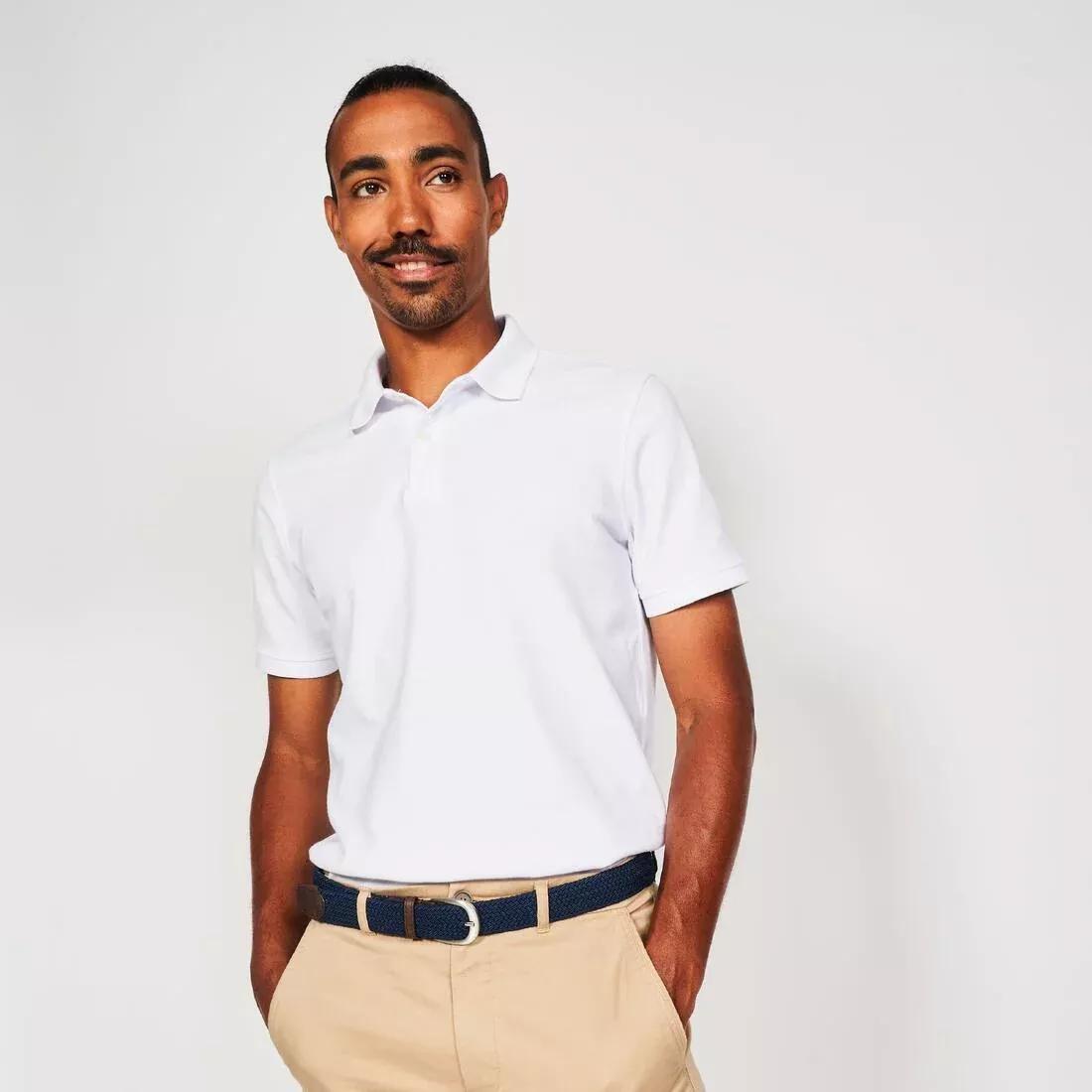 Men Golf Short-Sleeved Polo Shirt - Mw500, White, , large image number 1
