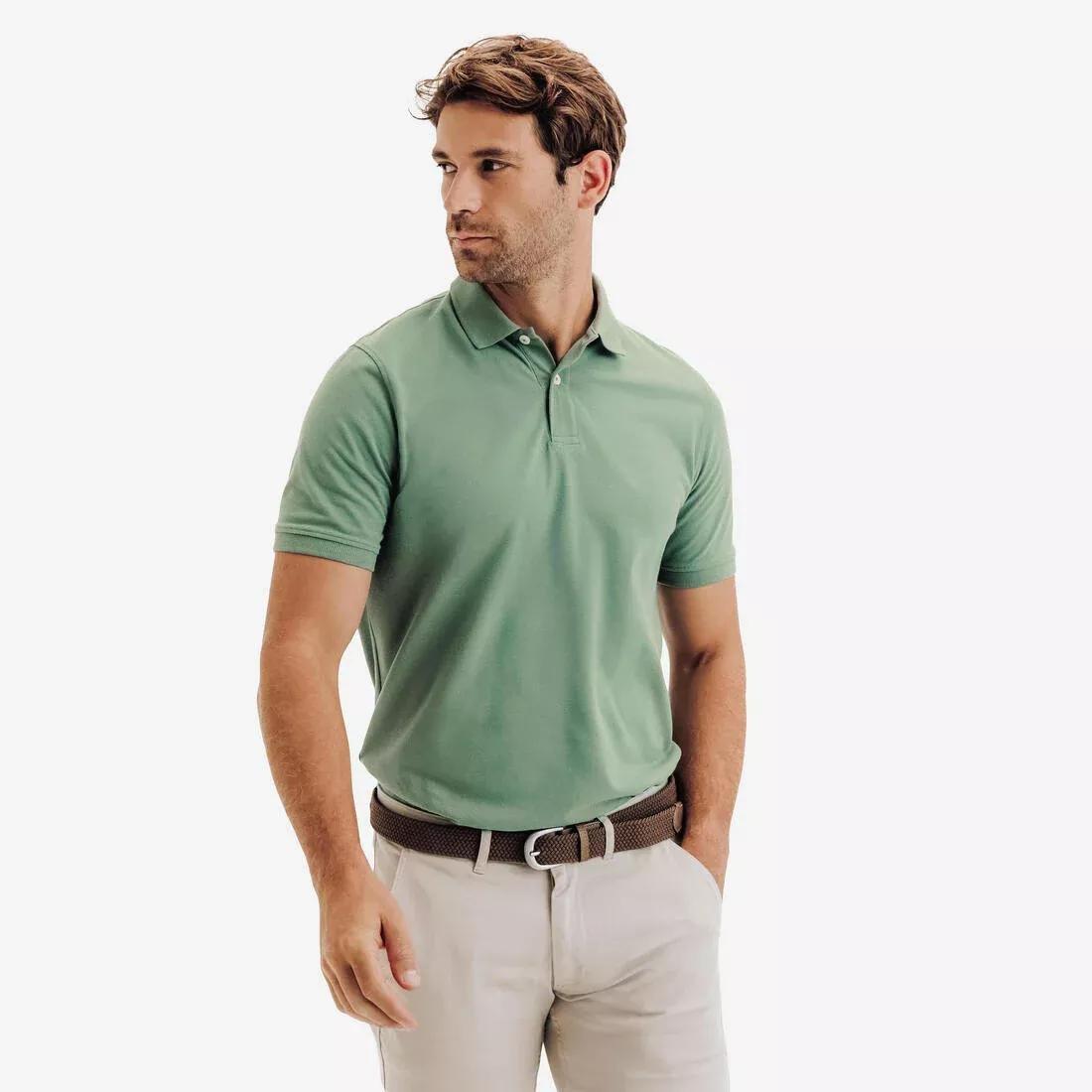 Men Golf Cotton And Polyester Short-Sleeved Polo Shirt - MW500, Black, No Color, large image number 0