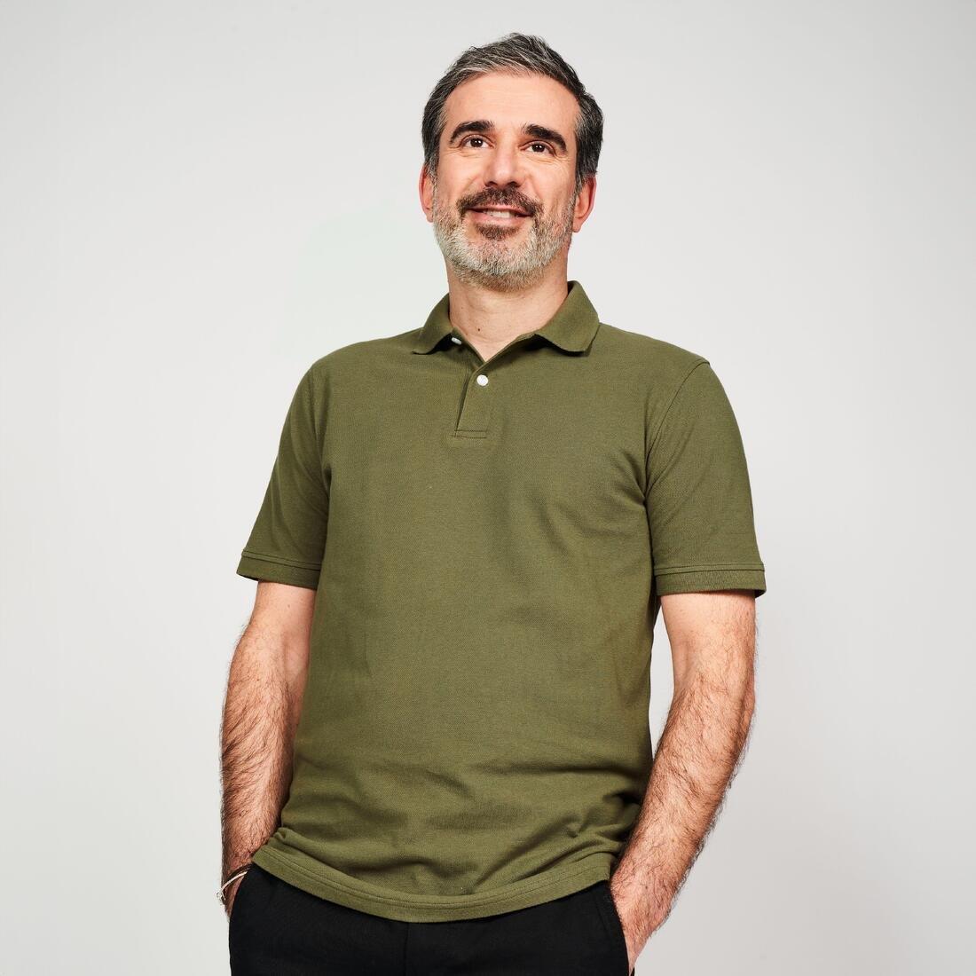 Men Golf Cotton Short-Sleeved Polo Shirt - Mw500, Green, No Color, medium