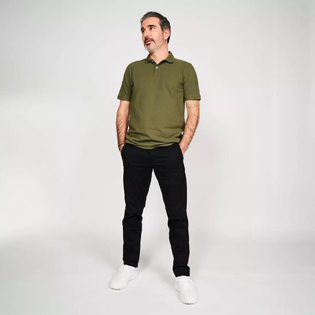 Men Golf Cotton Short-Sleeved Polo Shirt - Mw500, Green, No Color, medium