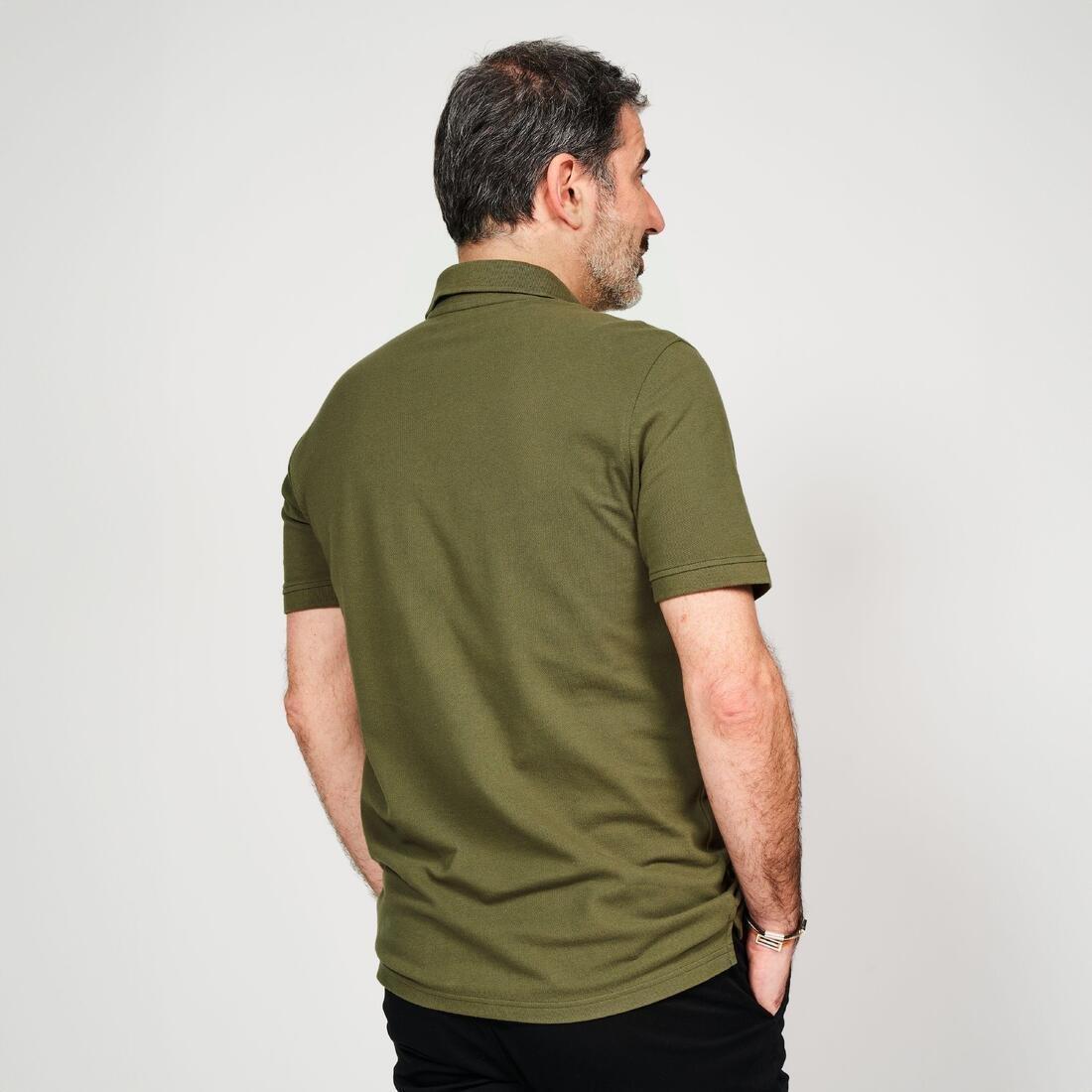 Men Golf Cotton Short-Sleeved Polo Shirt - Mw500, Green, , large image number 3