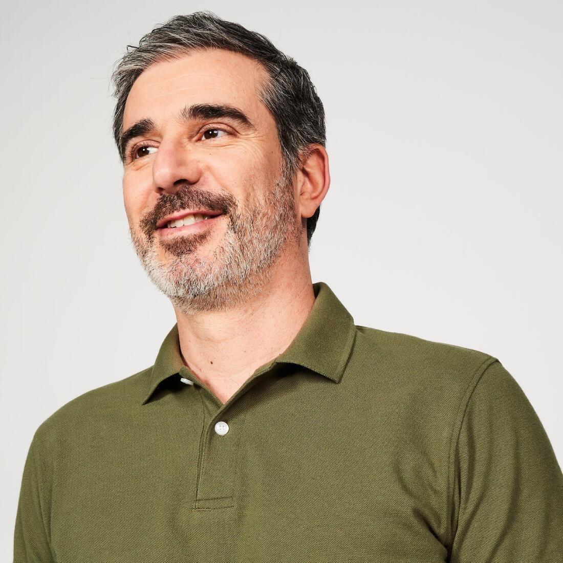 Men Golf Cotton Short-Sleeved Polo Shirt - Mw500, Green, No Color, medium