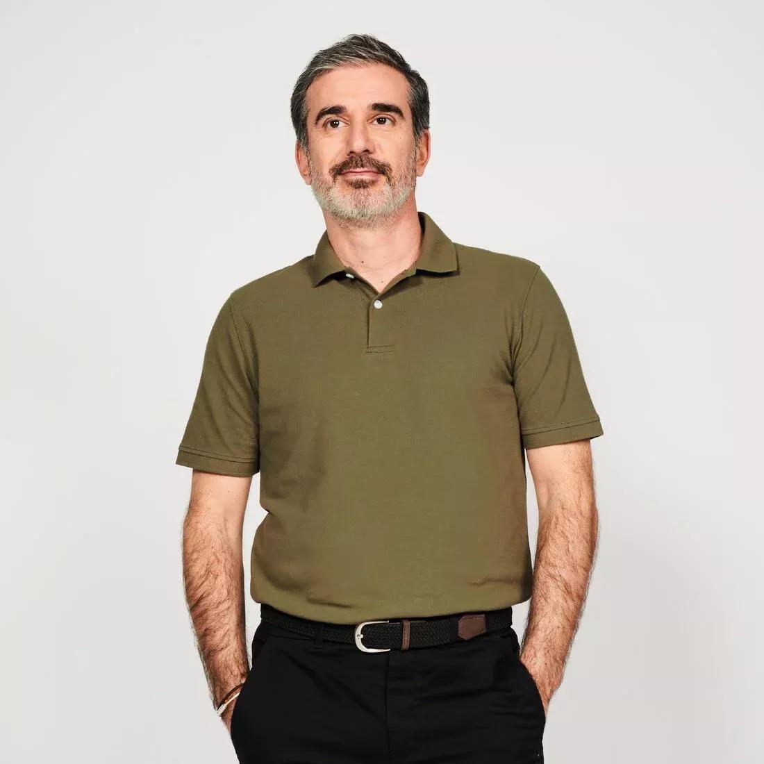 Men Golf Cotton Short-Sleeved Polo Shirt - Mw500, Green, , large image number 9