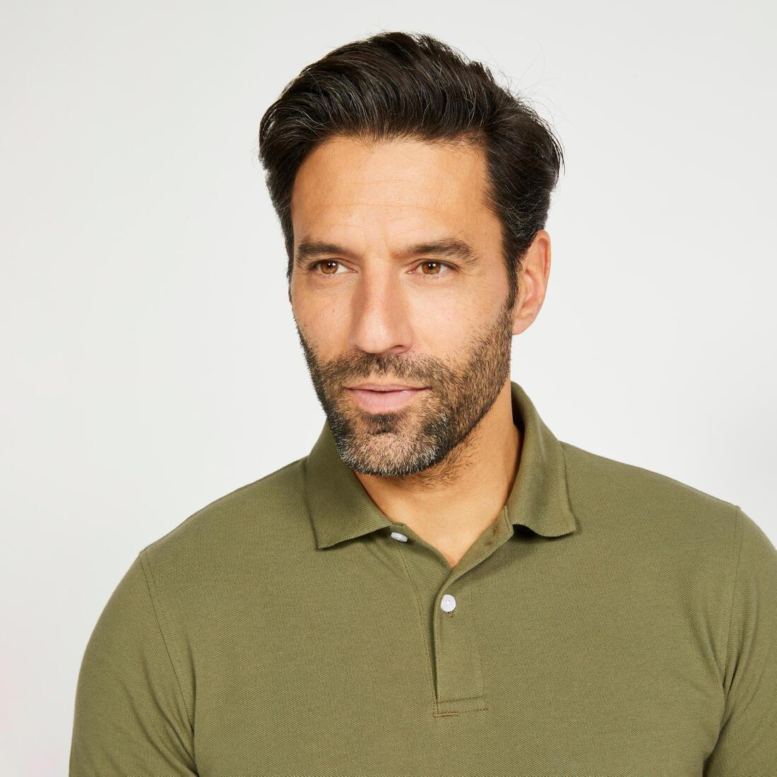 Men Golf Cotton Short-Sleeved Polo Shirt - Mw500, Green, No Color, medium