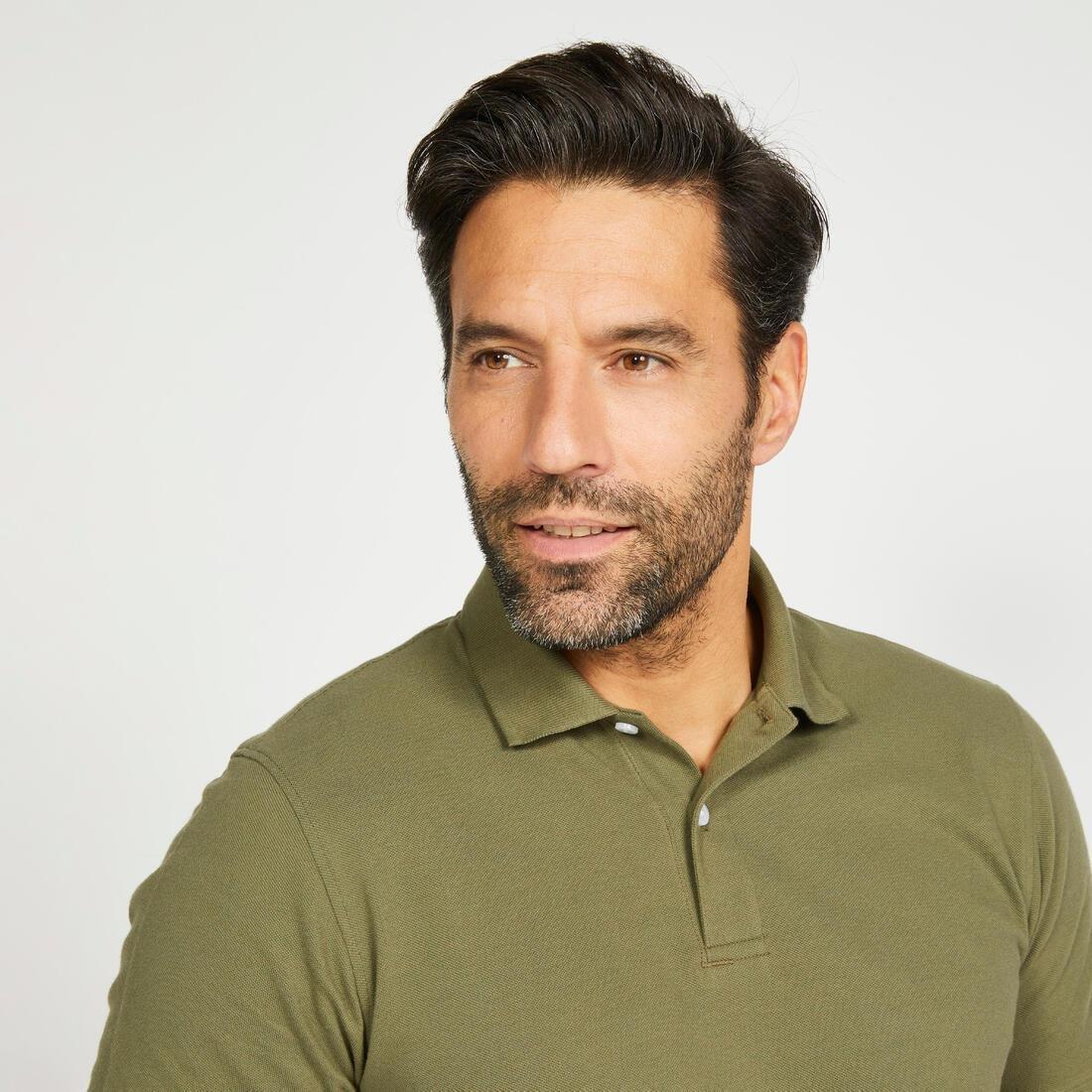 Men Golf Cotton Short-Sleeved Polo Shirt - Mw500, Green, No Color, medium