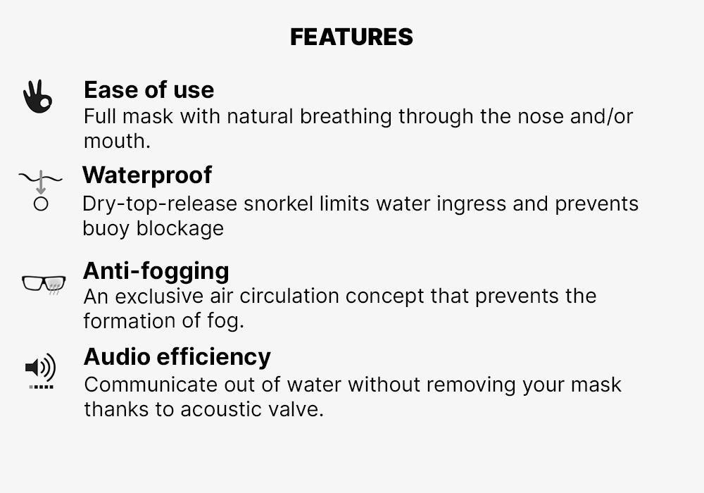 Unisex Easybreath Surface Mask Acoustic Valve - 540 Freetalk, Blue, No Color, medium