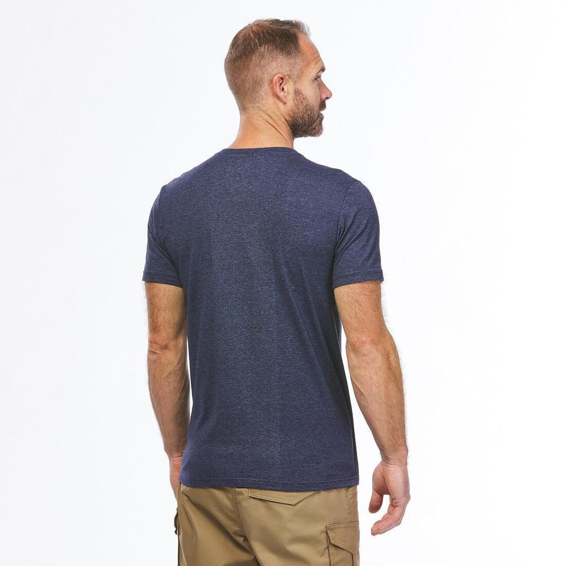 Men Hiking T-Shirt - Nh500 Fresh Rec, Navy, No Color, medium