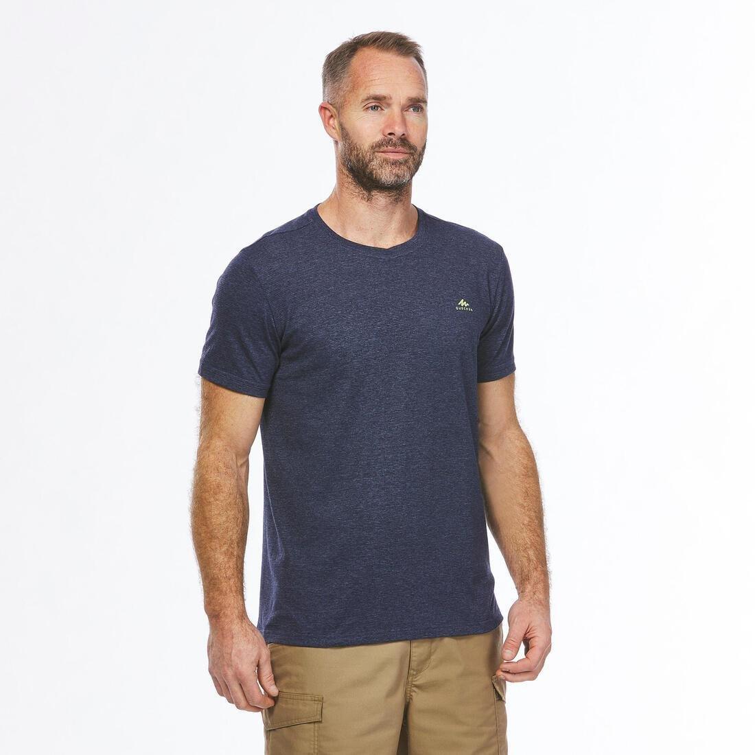 Men Hiking T-Shirt - Nh500 Fresh Rec, Navy, No Color, large image number 2