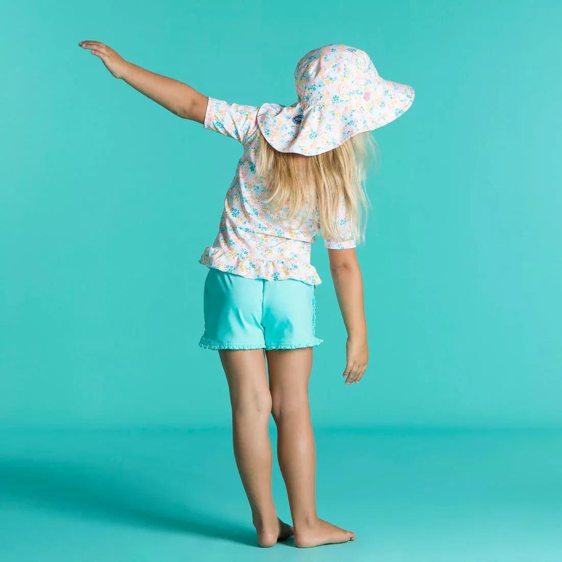 Kids Girls Reversible Anti-Uv Hat, Pink, , large image number 1