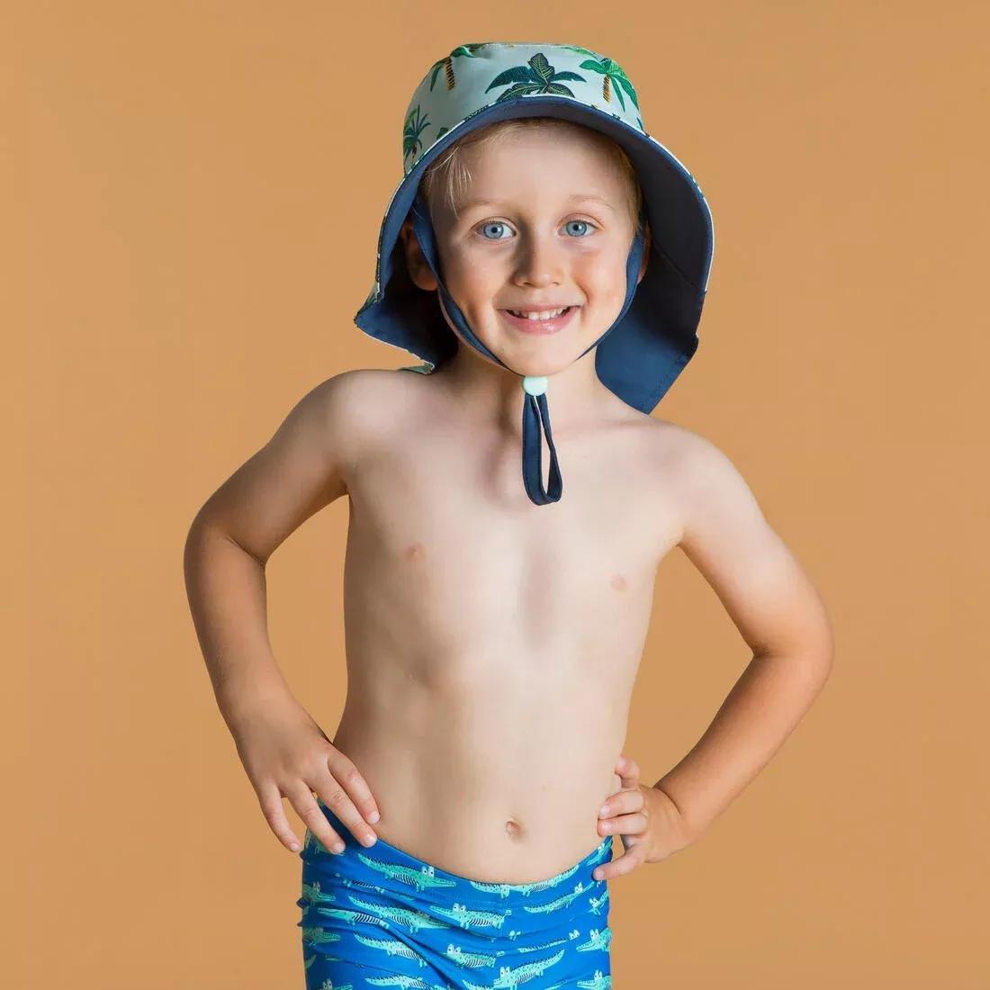 Kids Girls Reversible Anti-Uv Hat, Pink, , large image number 2