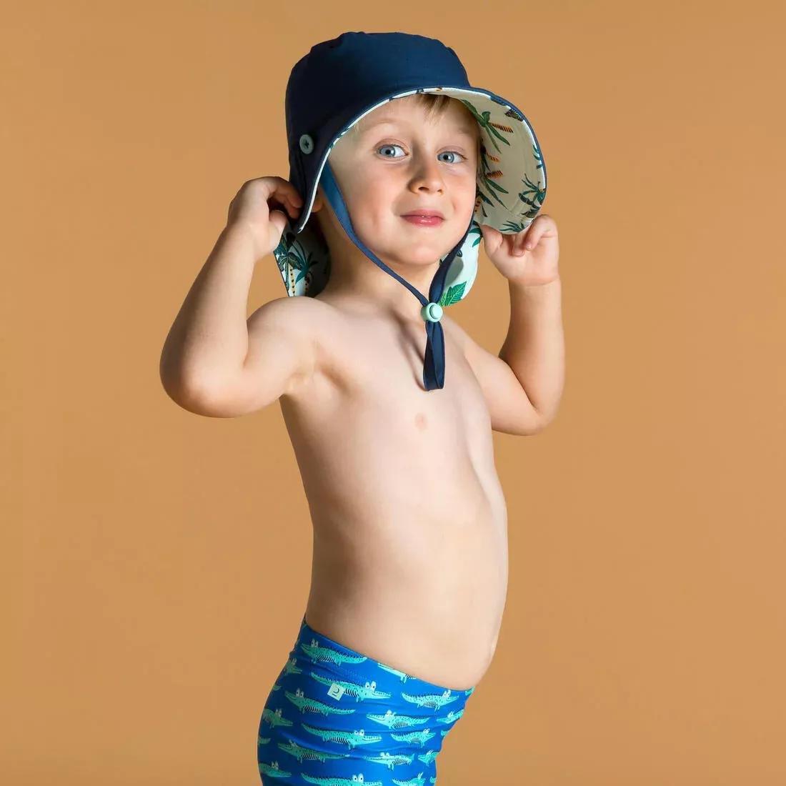 Kids Girls Reversible Anti-Uv Hat, Pink, No Color, large image number 4