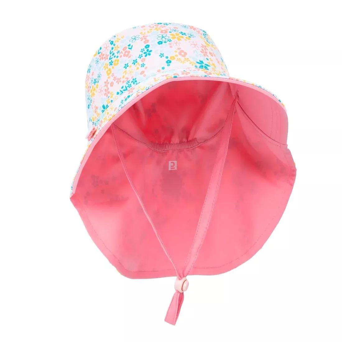 Kids Girls Reversible Anti-Uv Hat, Pink, No Color, large image number 9