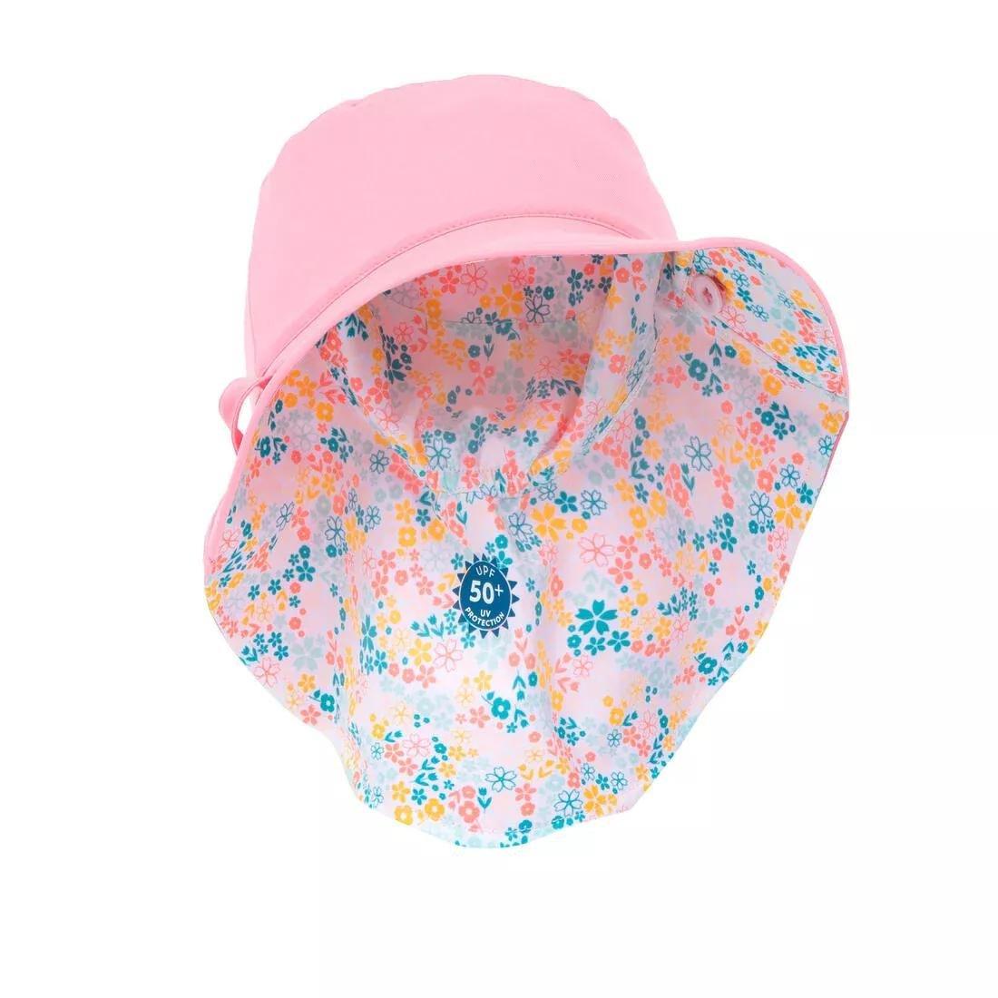 Kids Girls Reversible Anti-Uv Hat, Pink, No Color, large image number 10