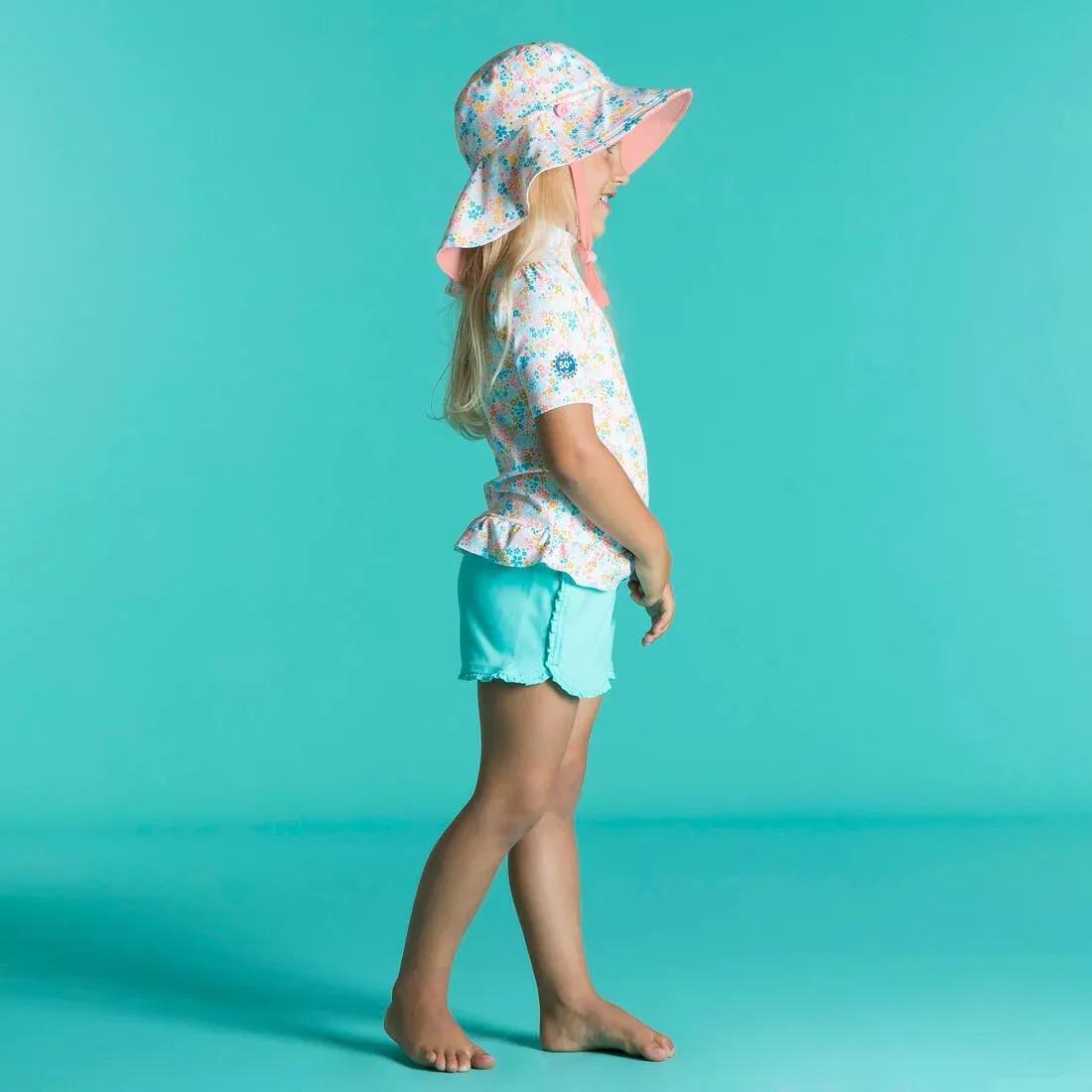 Kids Girls Reversible Anti-Uv Hat, Pink, No Color, large image number 11