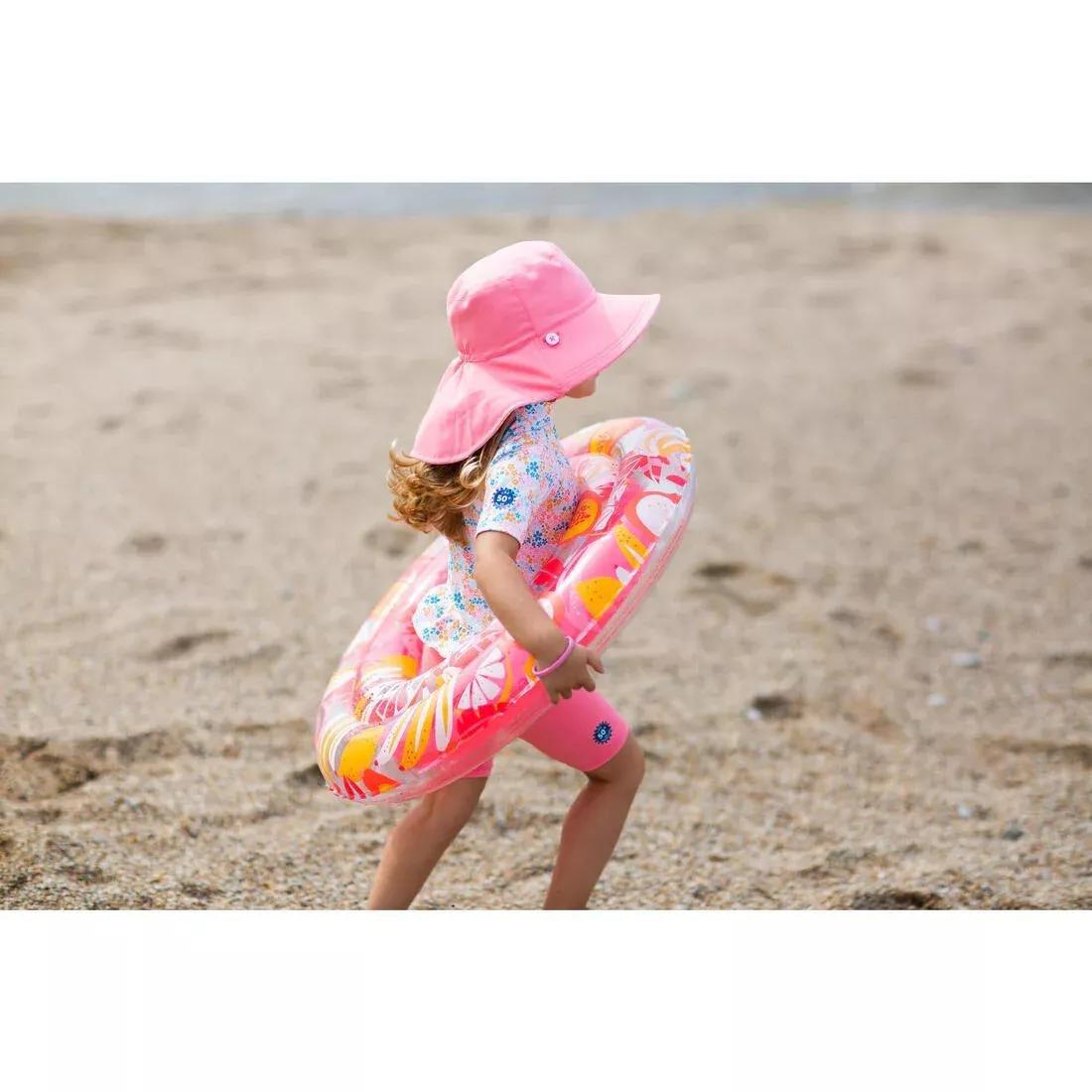 Kids Girls Reversible Anti-Uv Hat, Pink, No Color, large image number 12